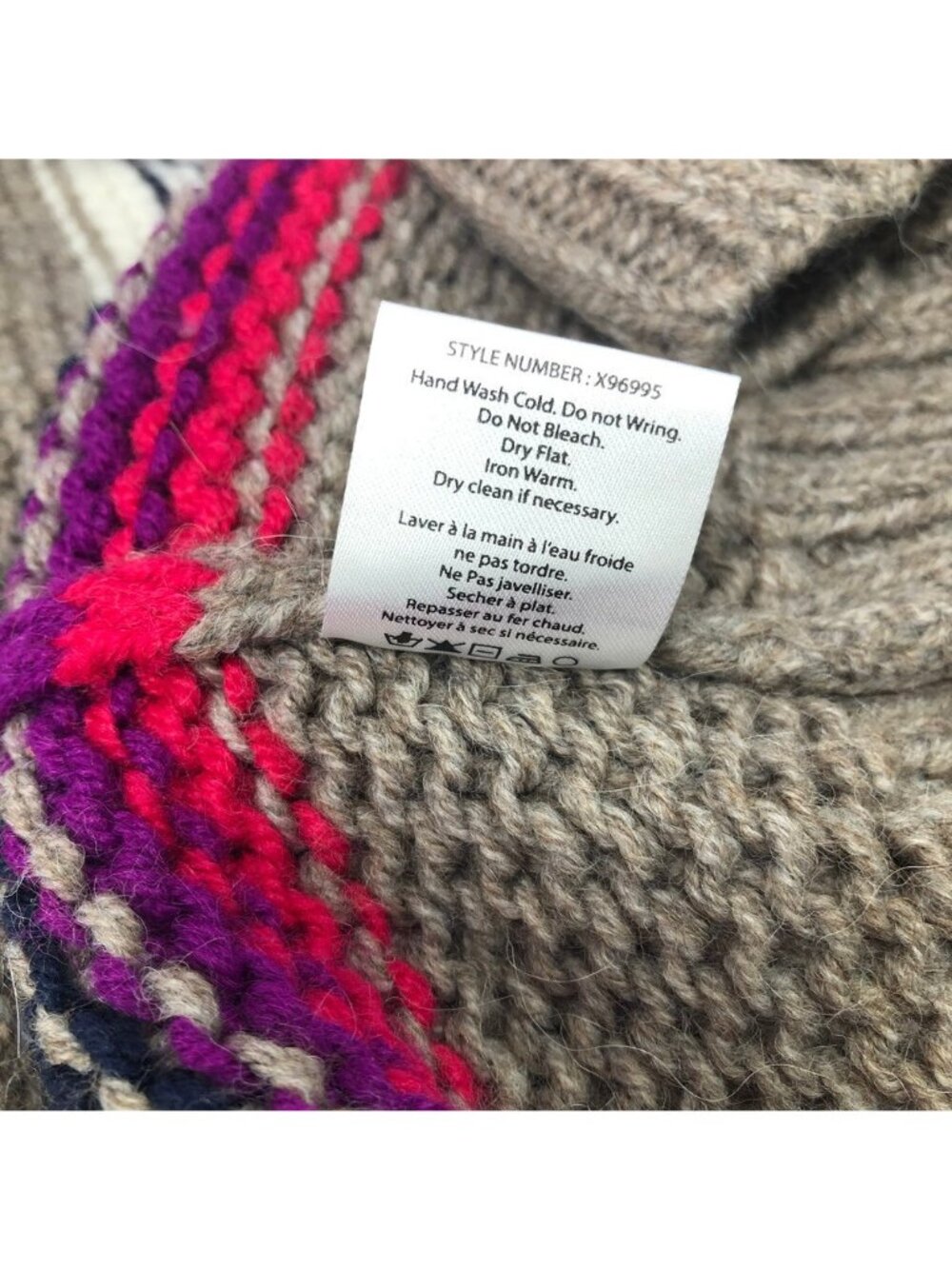 Xirena Lander Cardigan Sweater Size M Alpaca Blend Brown Stripe - Picture 8 of 8